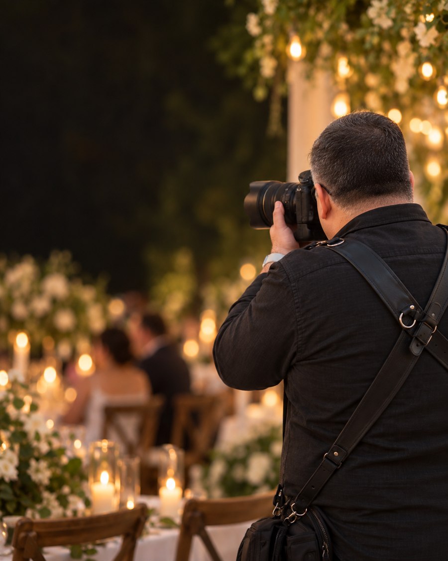 Fotógrafo trabajando durante una boda en Murcia
